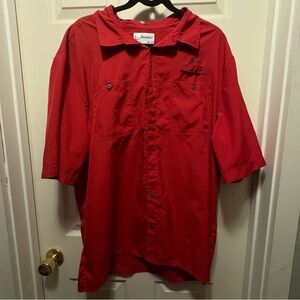 Jawbone Tackle Co. Red Fishing Shirt XL Button Down Short‎ Sleeve Outdoors
